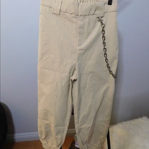 Khaki Trousers with Silver Chain